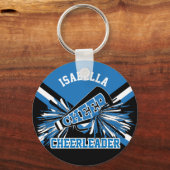 Cheleader Spirit - Blau, Schwarz und Weiß Schlüsselanhänger (Vorderseite)