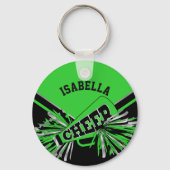 Cheleader Spirit - Grün, Silber und Schwarz Schlüsselanhänger (Rückseite)