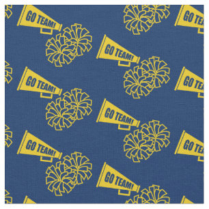 Cheleader Team School Colors Gold & Navy Blue Stoff