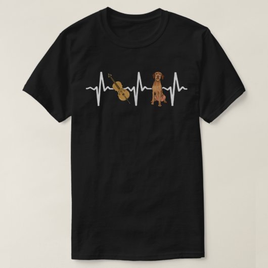 Chello Drahthaar Vizsla Heartbeat Dog Lover  T-Shirt (Design vorne)
