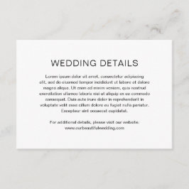 Chelsea Black and White Modern Wedding Begleitkarte