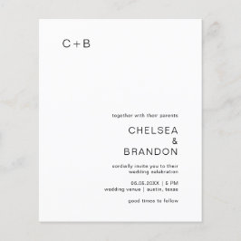 Chelsea Black and White Modern Wedding Einladung
