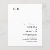 Chelsea Black and White Modern Wedding Einladung (Vorderseite)