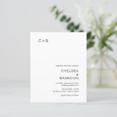 Chelsea Black and White Modern Wedding Einladung (Stehend Vorderseite)