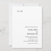 Chelsea Black and White Modern Wedding Einladung (Vorderseite)