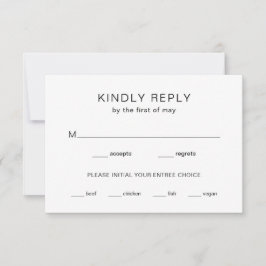 Chelsea Black and White Modern Wedding RSVP Karte