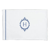 Chelsea Blue und White Mit Monogramm Pillowcase Kissenbezug (Vorderseite-Links)