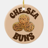 Chelsea Buns UK Currant Buchen Bakery British Food Keramik Ornament (Hinten)