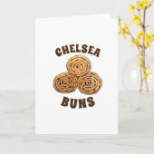 Chelsea Buns UK Currant Bun British Food Baking Karte (Gelbe Blume)
