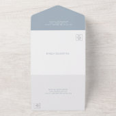 Chelsea Dusty Blue Modern Wedding All In One Einladung (Außenbereich)