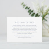 Chelsea Dusty Blue Modern Wedding Begleitkarte (Stehend Vorderseite)