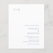 Chelsea Dusty Blue Modern Wedding Einladung (Vorderseite)