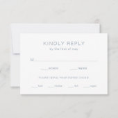 Chelsea Dusty Blue Modern Wedding RSVP Karte (Vorderseite)