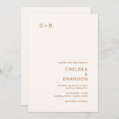Chelsea Earthy Neutrals Moderne Hochzeit Einladung (Vorne/Hinten)
