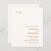 Chelsea Earthy Neutrals Moderne Hochzeitseinladung (Vorne/Hinten)