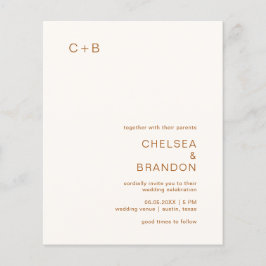Chelsea Earthy Neutrals Moderne Hochzeitseinladung