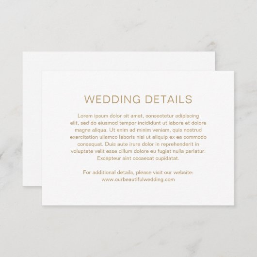 Chelsea Gold Moderne Hochzeit Begleitkarte (Vorne/Hinten)