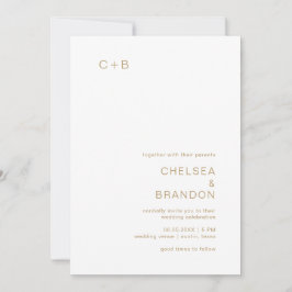 Chelsea Gold Moderne Hochzeit Einladung