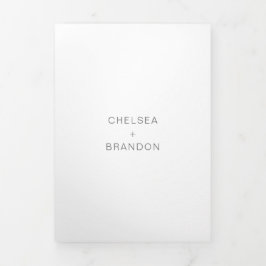 Chelsea Gray Moderne Hochzeit Dreifach Gefaltete Einladung