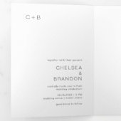 Chelsea Gray Moderne Hochzeit Dreifach Gefaltete Einladung (Innen Erste Seite)