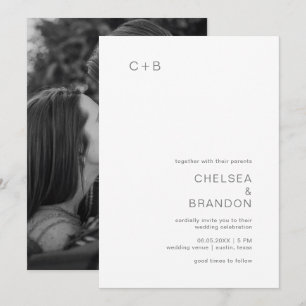 Chelsea Gray Moderne Hochzeit Einladung