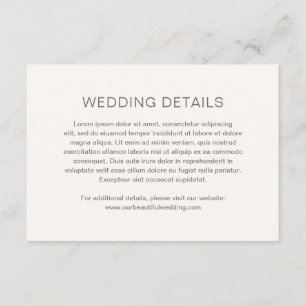 Chelsea Ivory Moderne Hochzeit Begleitkarte