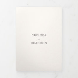 Chelsea Ivory Moderne Hochzeit Dreifach Gefaltete Einladung