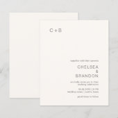 Chelsea Ivory Moderne Hochzeit Einladung (Vorne/Hinten)