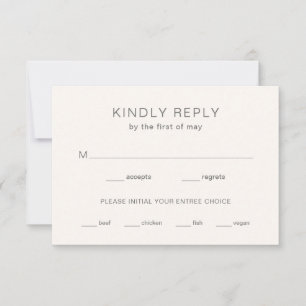 Chelsea Ivory Moderne Hochzeit RSVP Karte