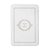 Chelsea Light Taue und White Mit Monogramm Badematte (Vorderseite Vertikal)