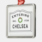Chelsea, MA Holiday Wreath Metal Ornament (Links)