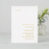 Chelsea Moderne Hochzeit Folieneinladung (Stehend vorne)