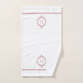 Chelsea Pink Blush und White Mit Monogramm Badhandtuch Set (Handtuch)