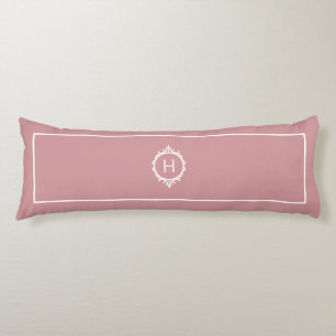 Chelsea Pink Blush und White Mit Monogramm Seitenschläferkissen