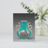 Chelsea Porcelain Türkis Vase Postkarte (Stehend Vorderseite)