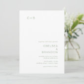 Chelsea Sage Green Moderne Hochzeit Einladung (Stehend Vorderseite)