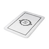 Chelsea Schwarz/Weiß Mit Monogramm Badematte (Schrägansicht)