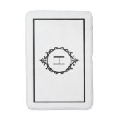 Chelsea Schwarz/Weiß Mit Monogramm Badematte (Vorderseite Vertikal)