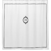 Chelsea Schwarz/Weiß Mit Monogramm Duschvorhang (Vorderseite)