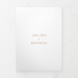 Chelsea Taupe Moderne Hochzeit Dreifach Gefaltete Einladung