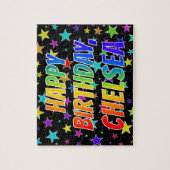 "CHELSEA" Vorname, Spaß "GLÜCKLICHER GEBURTSTAG" Puzzle (Vertikal)