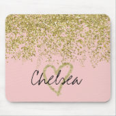Chelsea's Glitzer-y Heart Cascade Mousepad (Vorne)