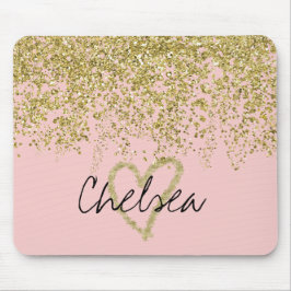 Chelsea's Glitzer-y Heart Cascade Mousepad