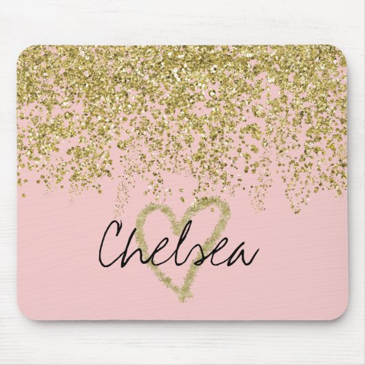 Chelsea's Glitzer-y Heart Cascade Mousepad (Vorne)