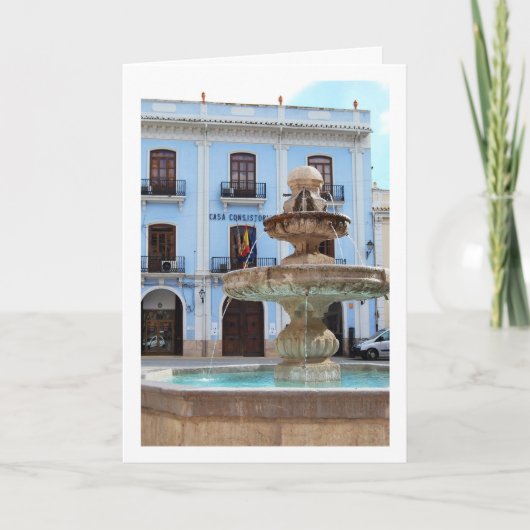 Chelva Plaza Fountain Portrait, Valencia, Spanisch Karte (Vorderseite)