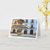 Chelva Plaza Fountain Portrait, Valencia, Spanisch Karte (Gelbe Blume)