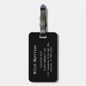 Chem 7 Hipster Monogramm Gepäckanhänger (Rückseite vertikal)