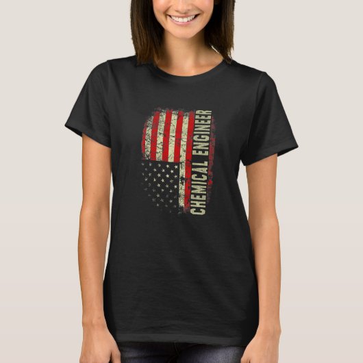 Chemical Engineer 4th Of July US Flag Patriotic En T-Shirt (Vorderseite)