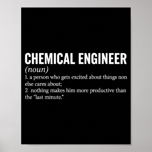 Chemical Engineer Profession Definition Engineerin Poster (Vorne)
