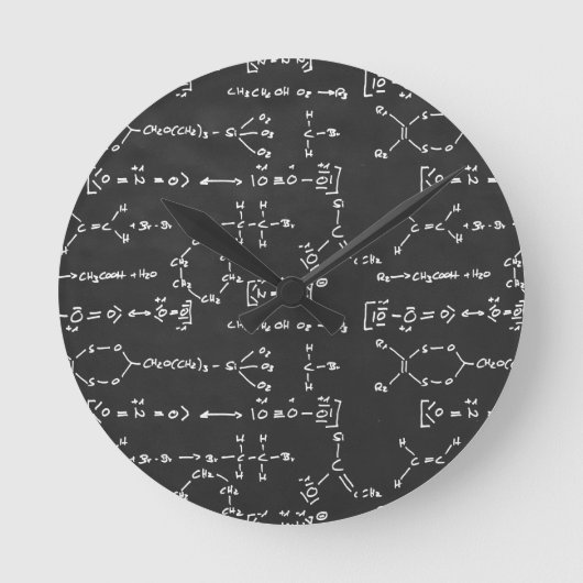 Chemical formula writing runde wanduhr (Vorderseite)